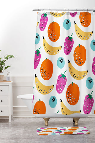 Megan Roy Fresh Fruit Shower Curtain And Mat
