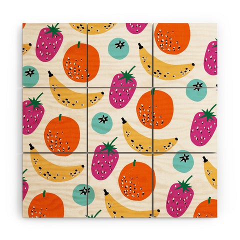 Megan Roy Fresh Fruit Wood Wall Mural