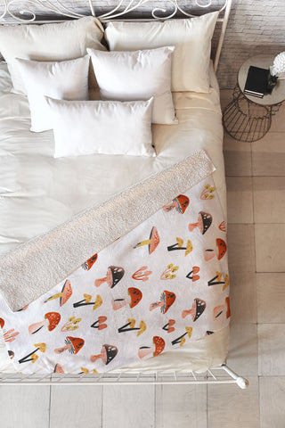 Megan Roy Mini Mushrooms Fleece Throw Blanket