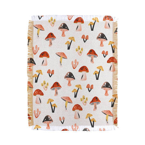Megan Roy Mini Mushrooms Throw Blanket