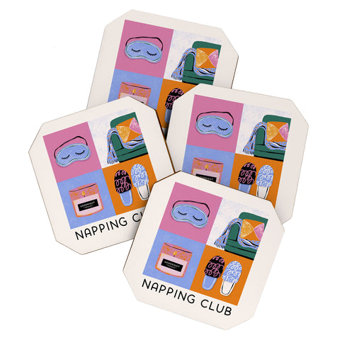 Megan Roy Napping Club Coaster Set