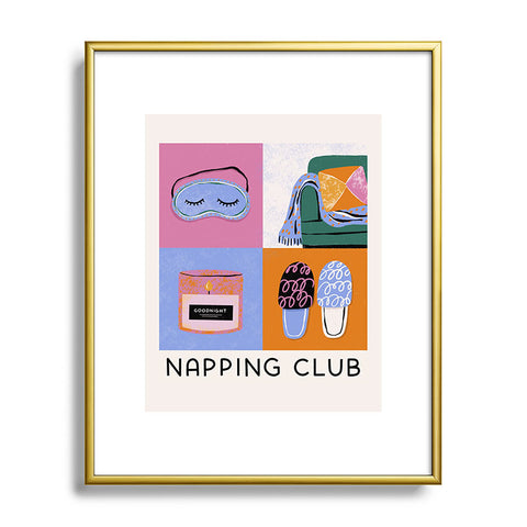 Megan Roy Napping Club Metal Framed Art Print