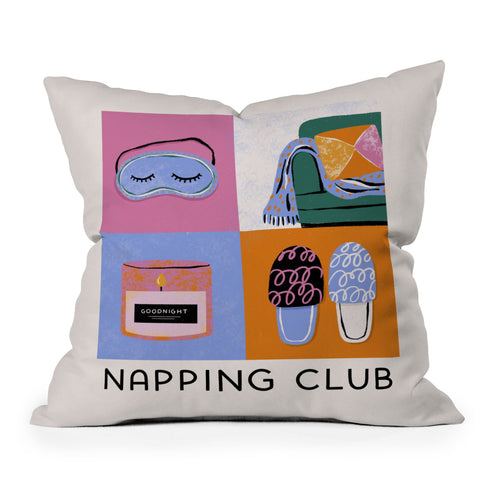 Megan Roy Napping Club Throw Pillow