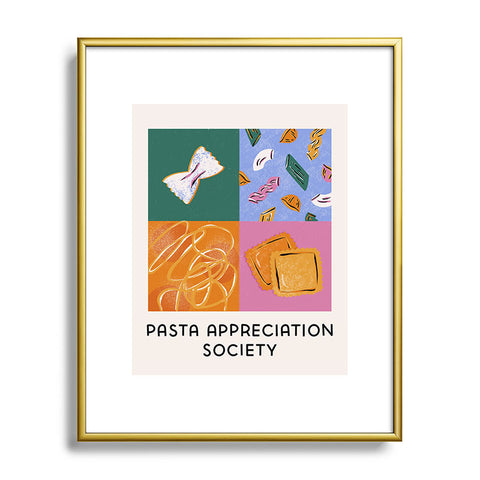 Megan Roy Pasta Appreciation Society Metal Framed Art Print