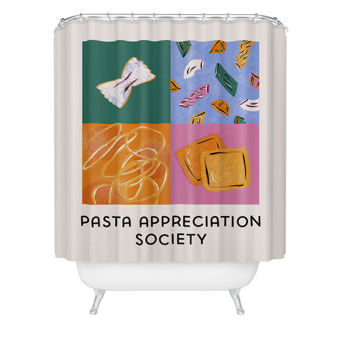 Megan Roy Pasta Appreciation Society Shower Curtain