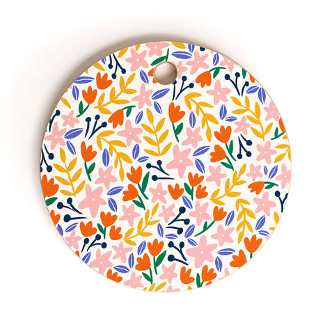 Megan Roy Rainbow Garden Cutting Board Round