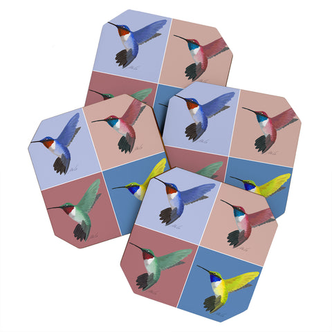 mele_artanddesign 05 Hummingbird Coaster Set