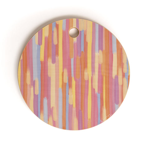 mele_artanddesign Acrylic Stripes Pattern Cutting Board Round