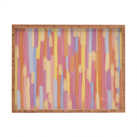 mele_artanddesign Acrylic Stripes Pattern Rectangular Tray
