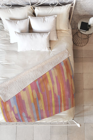 mele_artanddesign Acrylic Stripes Pattern Fleece Throw Blanket