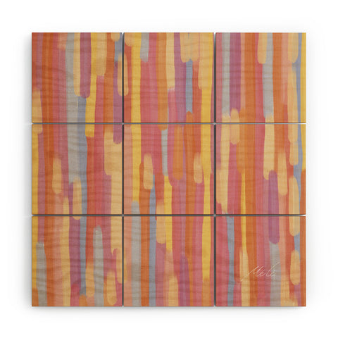 mele_artanddesign Acrylic Stripes Pattern Wood Wall Mural