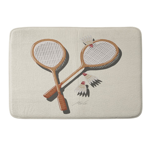 mele_artanddesign Badminton Retro Memory Foam Bath Mat