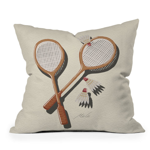 mele_artanddesign Badminton Retro Throw Pillow