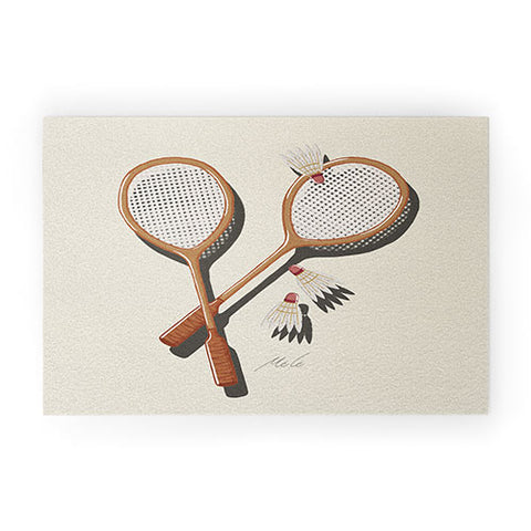mele_artanddesign Badminton Retro Welcome Mat