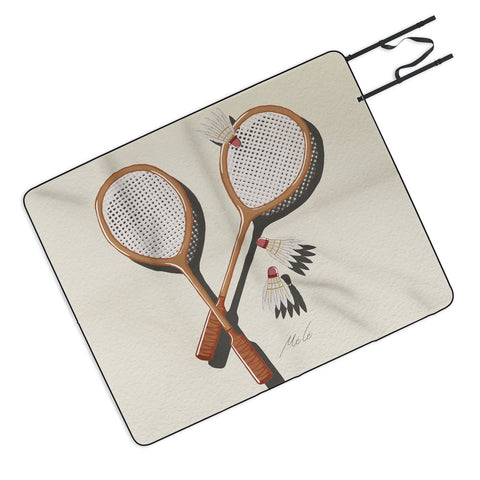 mele_artanddesign Badminton Retro Picnic Blanket