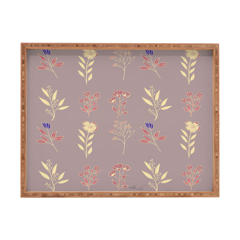mele_artanddesign Flower Pattern07 Rectangular Tray