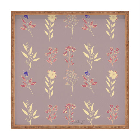 mele_artanddesign Flower Pattern07 Square Tray