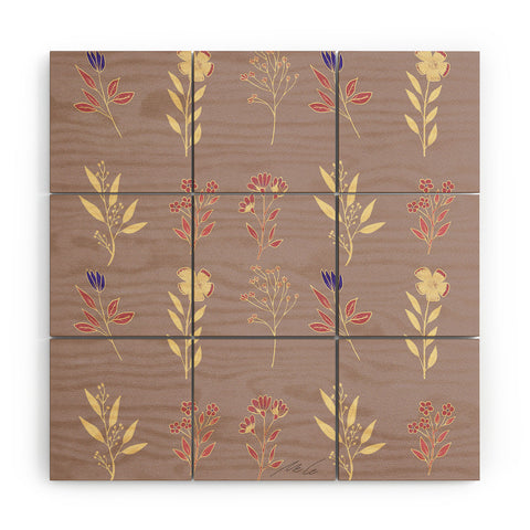 mele_artanddesign Flower Pattern07 Wood Wall Mural