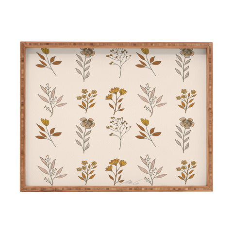 mele_artanddesign Flower Pattern16 Rectangular Tray