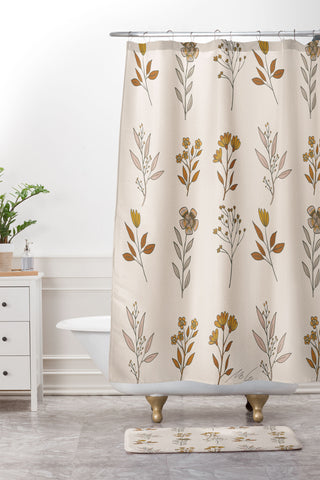 mele_artanddesign Flower Pattern16 Shower Curtain And Mat