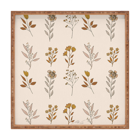 mele_artanddesign Flower Pattern16 Square Tray