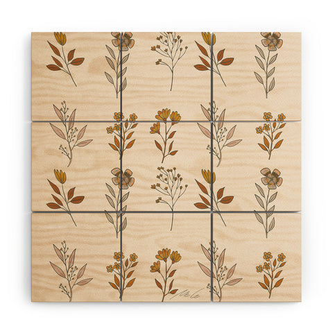 mele_artanddesign Flower Pattern16 Wood Wall Mural