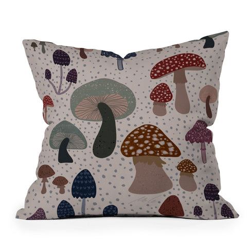 mele_artanddesign Mushroom collection04 Outdoor Throw Pillow