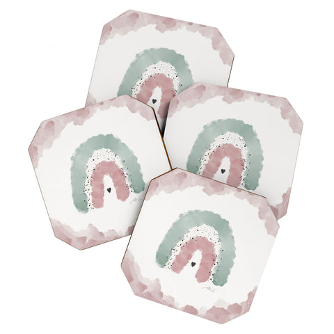 mele_artanddesign RainbowNursery01 Coaster Set