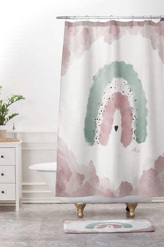 mele_artanddesign RainbowNursery01 Shower Curtain And Mat