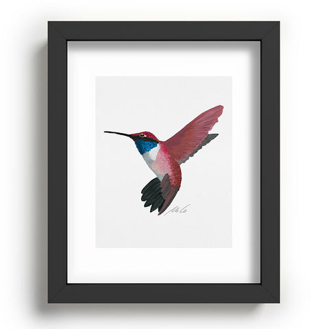 mele_artanddesign Red Hummingbird Recessed Framing Rectangle