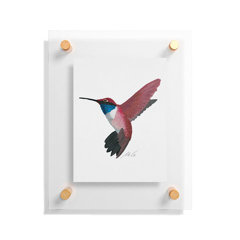 mele_artanddesign Red Hummingbird Floating Acrylic Print