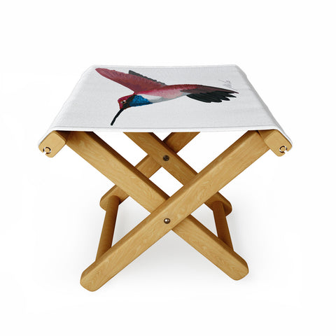 mele_artanddesign Red Hummingbird Folding Stool
