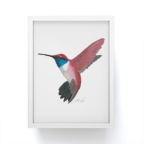 mele_artanddesign Red Hummingbird Framed Mini Art Print