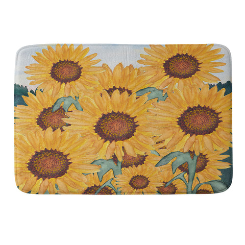 mele_artanddesign Sunflower07 Memory Foam Bath Mat