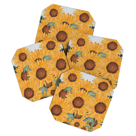 mele_artanddesign Sunflower07 Coaster Set