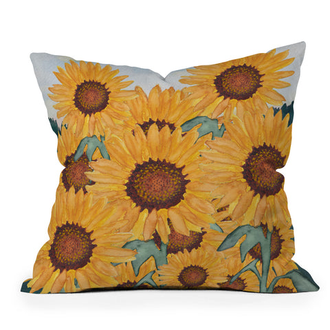 mele_artanddesign Sunflower07 Throw Pillow