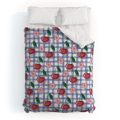 mele_artanddesign Watercolor Cherry Blossom Picnic Comforter