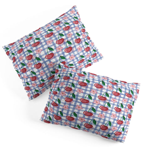 mele_artanddesign Watercolor Cherry Blossom Picnic Pillow Shams