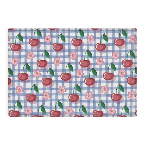 mele_artanddesign Watercolor Cherry Blossom Picnic Outdoor Rug