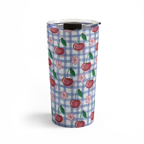 mele_artanddesign Watercolor Cherry Blossom Picnic Travel Mug