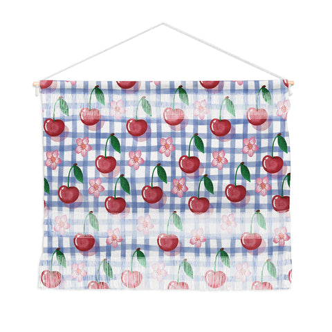 mele_artanddesign Watercolor Cherry Blossom Picnic Wall Hanging Landscape