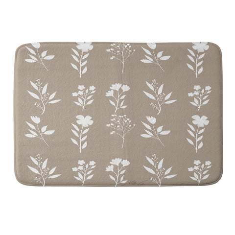 mele_artanddesign White Flower Pattern02 Memory Foam Bath Mat