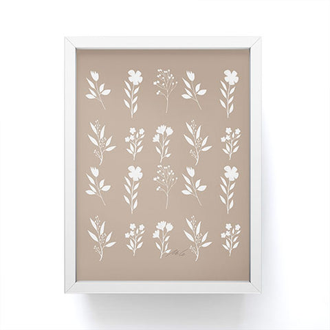 mele_artanddesign White Flower Pattern02 Framed Mini Art Print