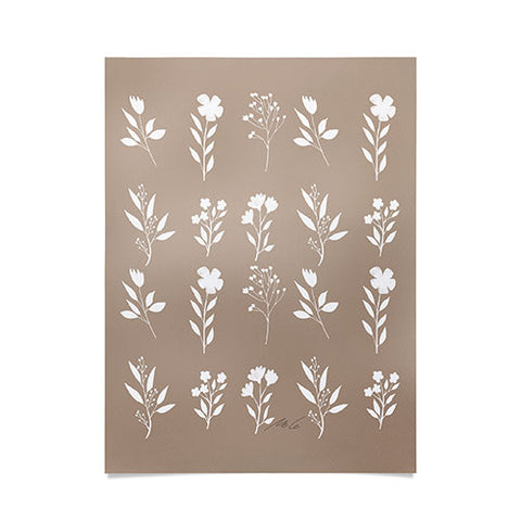 mele_artanddesign White Flower Pattern02 Poster