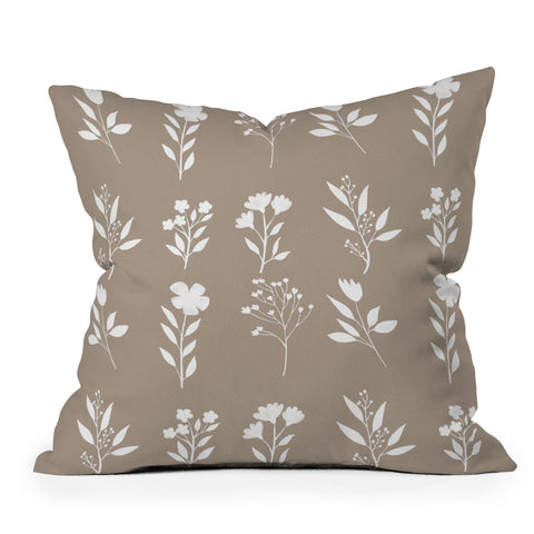 mele_artanddesign White Flower Pattern02 Throw Pillow