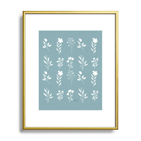 mele_artanddesign White Flower Pattern05 Metal Framed Art Print