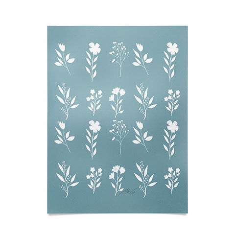 mele_artanddesign White Flower Pattern05 Poster