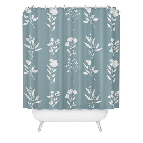 mele_artanddesign White Flower Pattern05 Shower Curtain