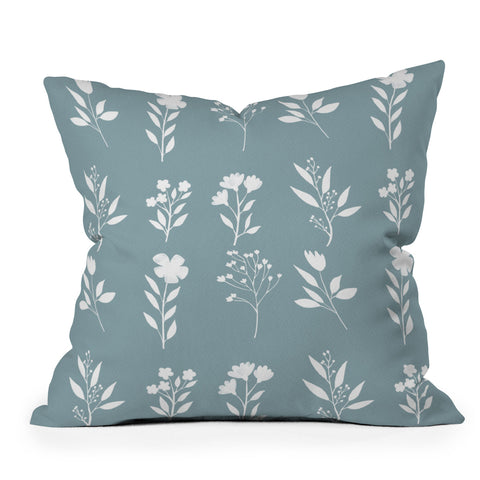 mele_artanddesign White Flower Pattern05 Throw Pillow