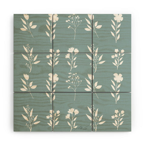 mele_artanddesign White Flower Pattern05 Wood Wall Mural